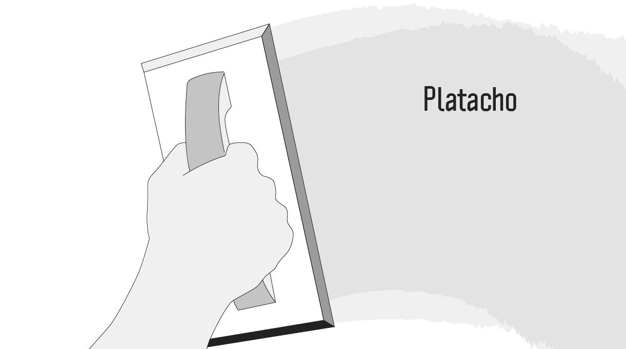 Platacho, herramienta para esparcir mortero y dejar el concreto liso, antes de instalar cerámica