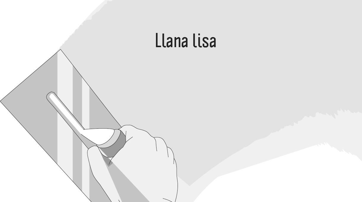 Llana lisa, herramienta para esparcir yeso o pasta de muro y dejar el tabique liso, antes de instalar cerámica