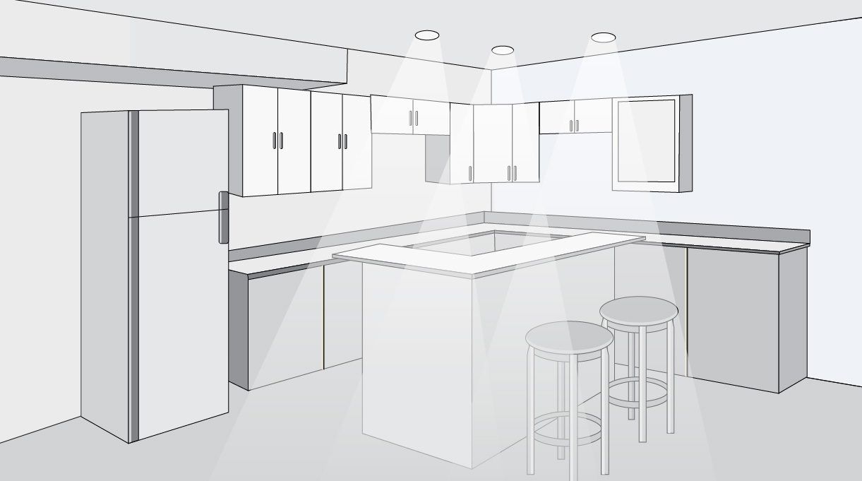 Iluminación general de cocina