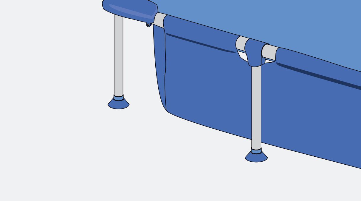 pies de la piscina estructural rectangular