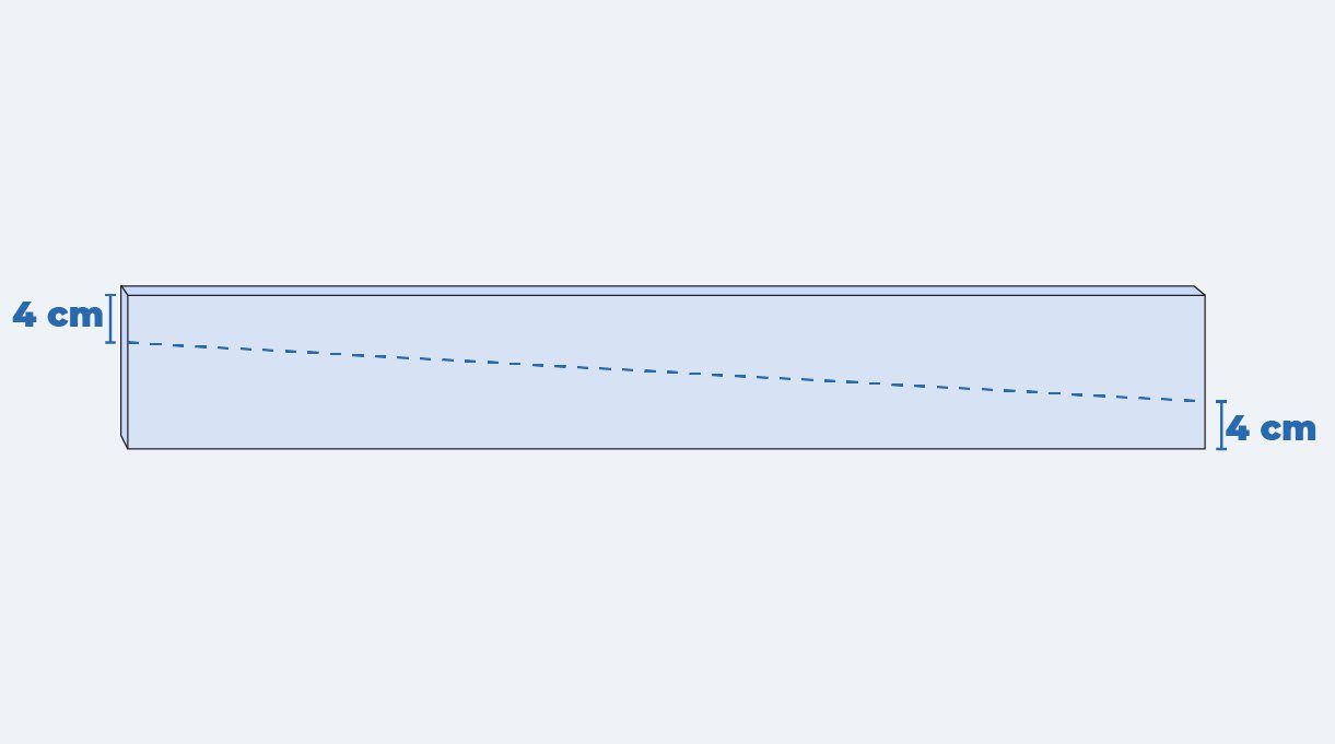 tabla con linea diagonal para cortar