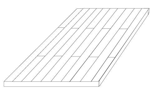 Gráfica del deck y el entramado de madera