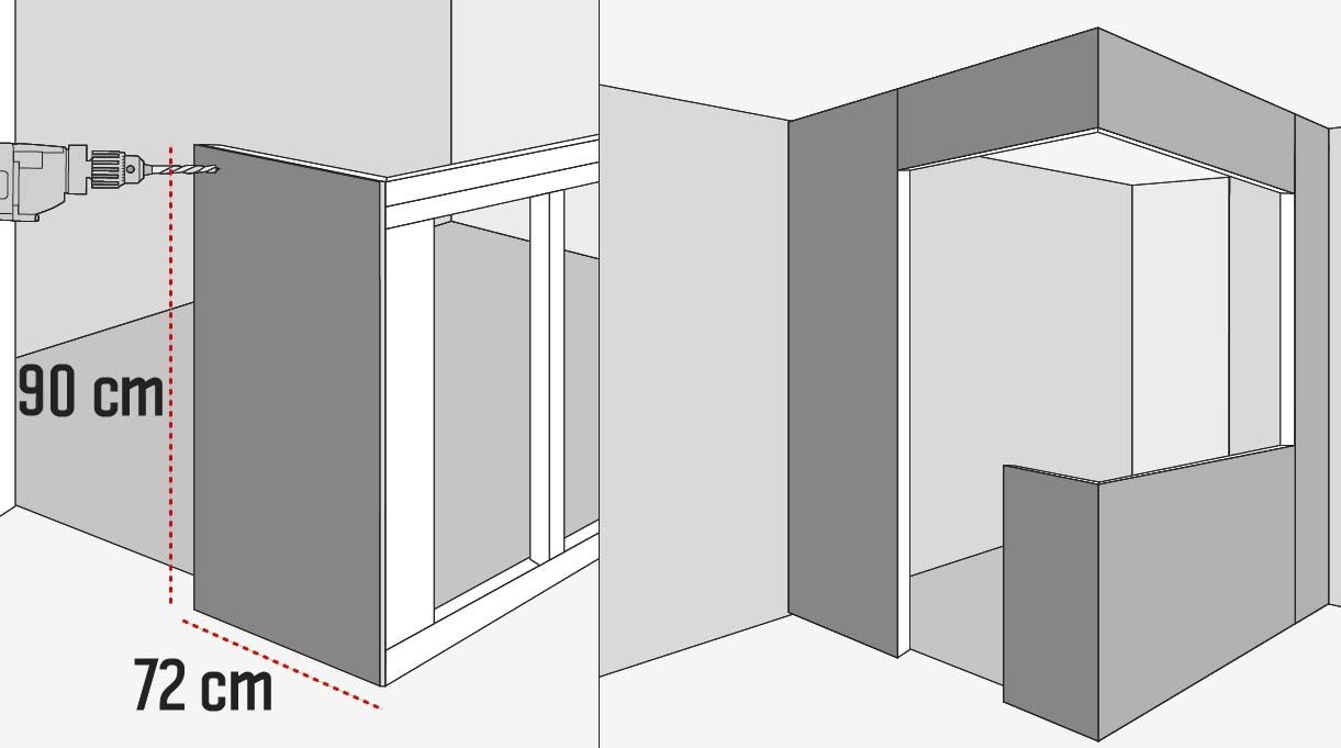 revestir la estructura por el interior con yeso cartón resistente a la humedad