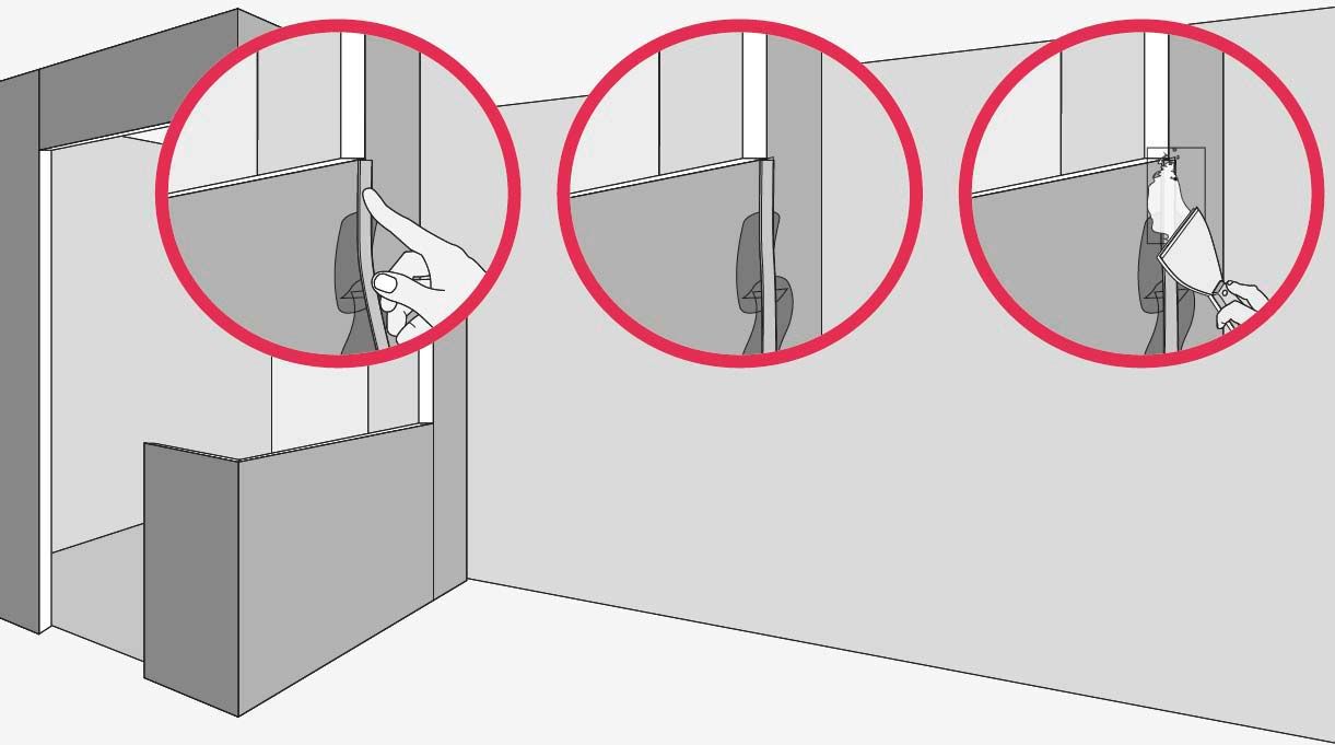 Esconde el encuentro entre las planchas con cinta para junturas y pasta Junta Plac