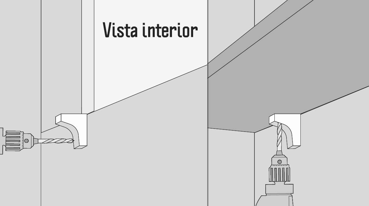 vista interior del mesón de la cocina abierta