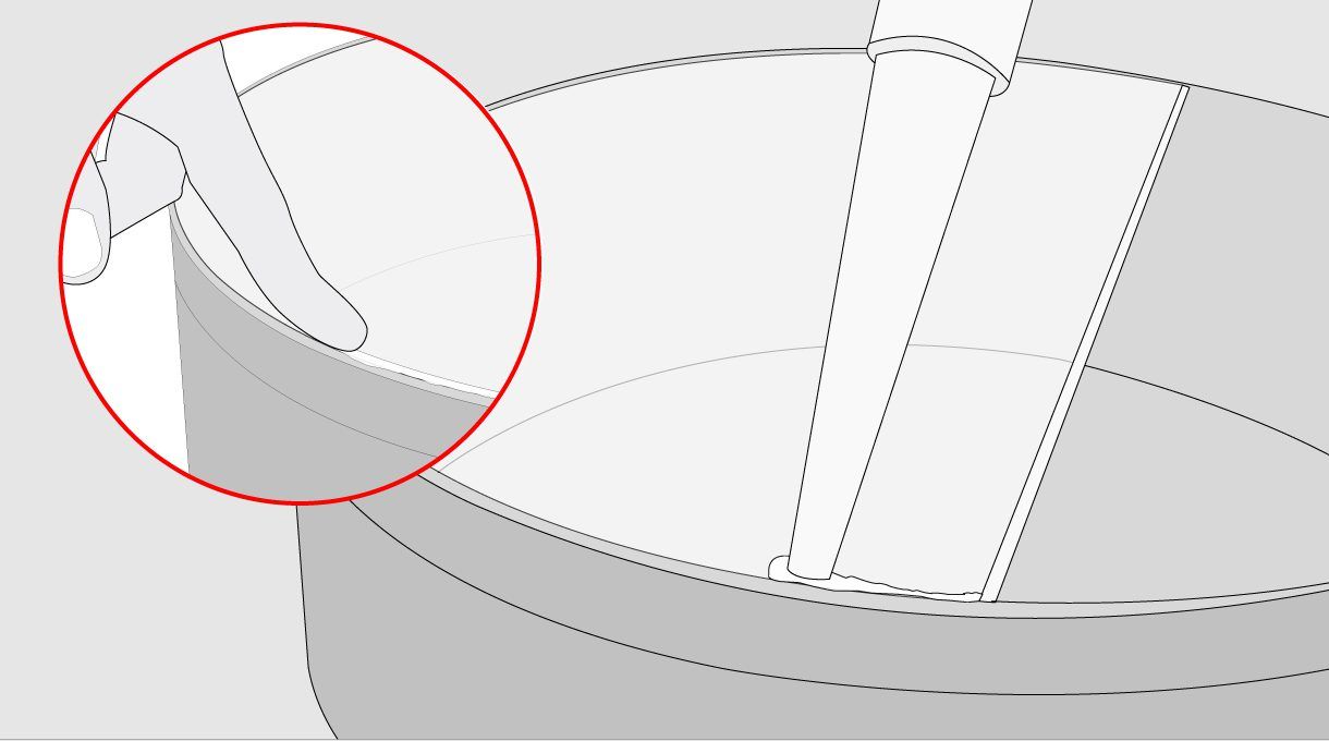 Con silicona neutra transparente pegar el acrílico por el borde de la caja metálica