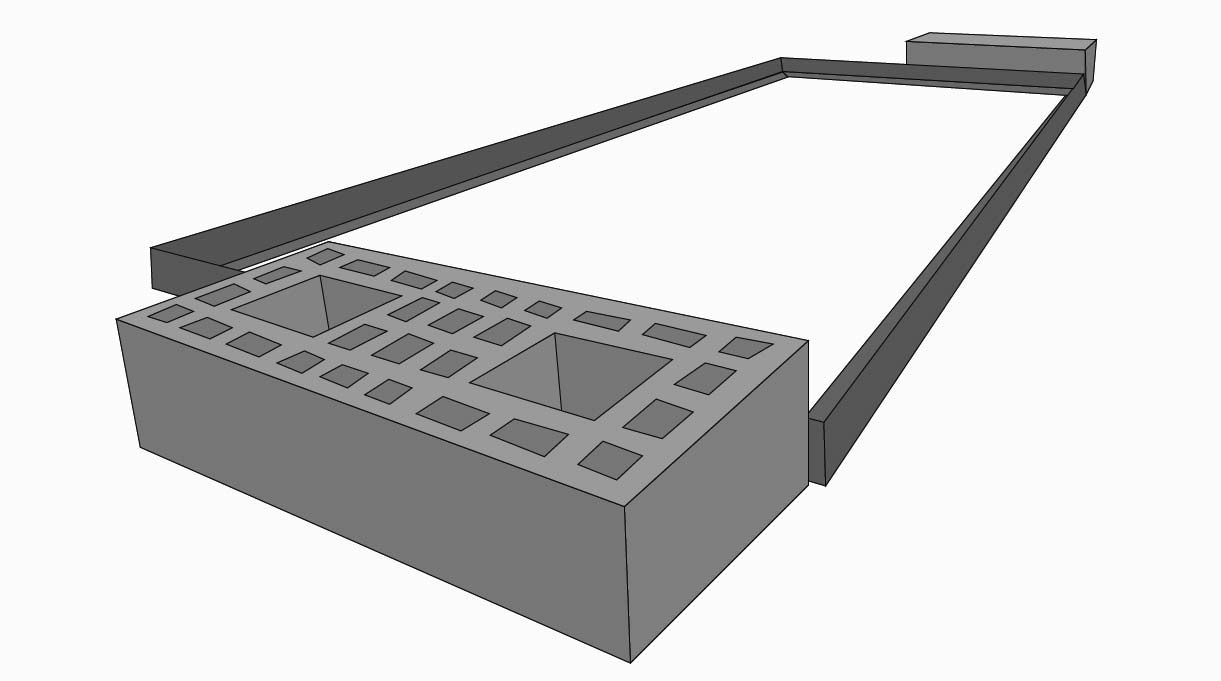 Es aconsejable poner en el suelo la parrilla que usaremos para marcar su contorno, en este caso 115×50 cm. A su alrededor marcar el ancho de los ladrillos, disponerlos a un centímetro de distancia de la marca de la parrilla para darle holgura.