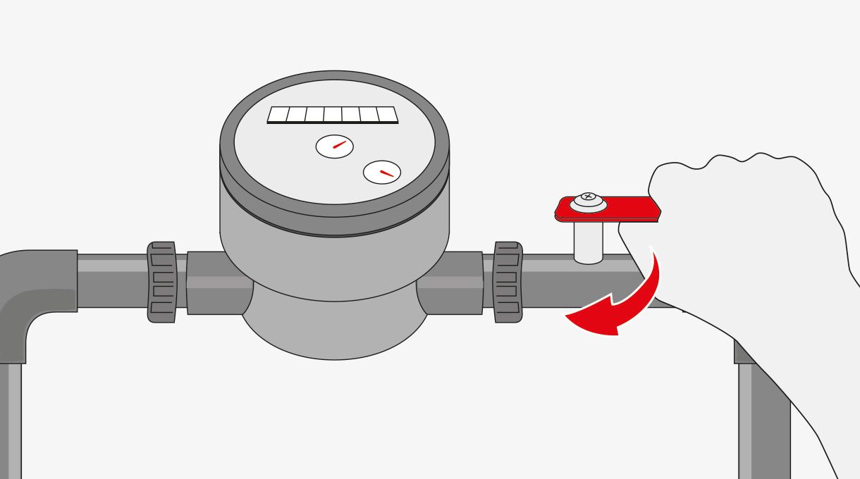 una persona corta el suministro de agua potable
