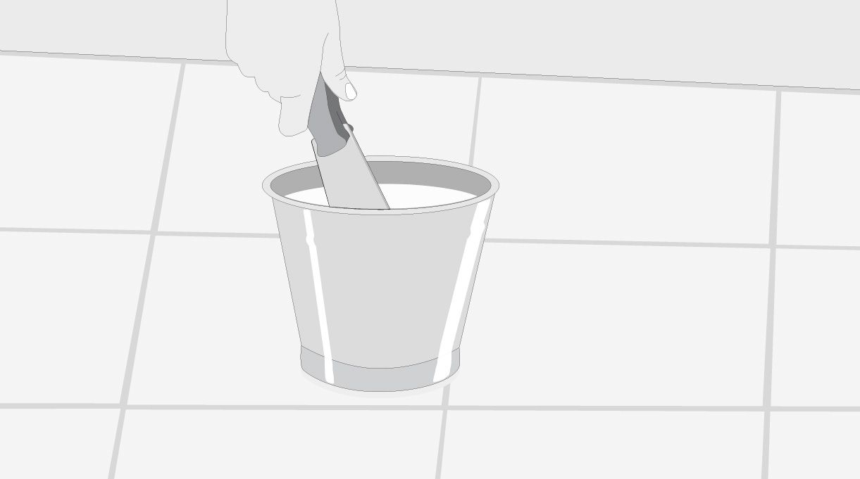 Realiza la mezcla del fragüe en un balde concretero. Recuerda revolverlo siempre, para evitar que se seque