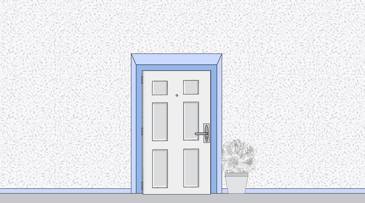 Instalación terminada de la puerta de seguridad