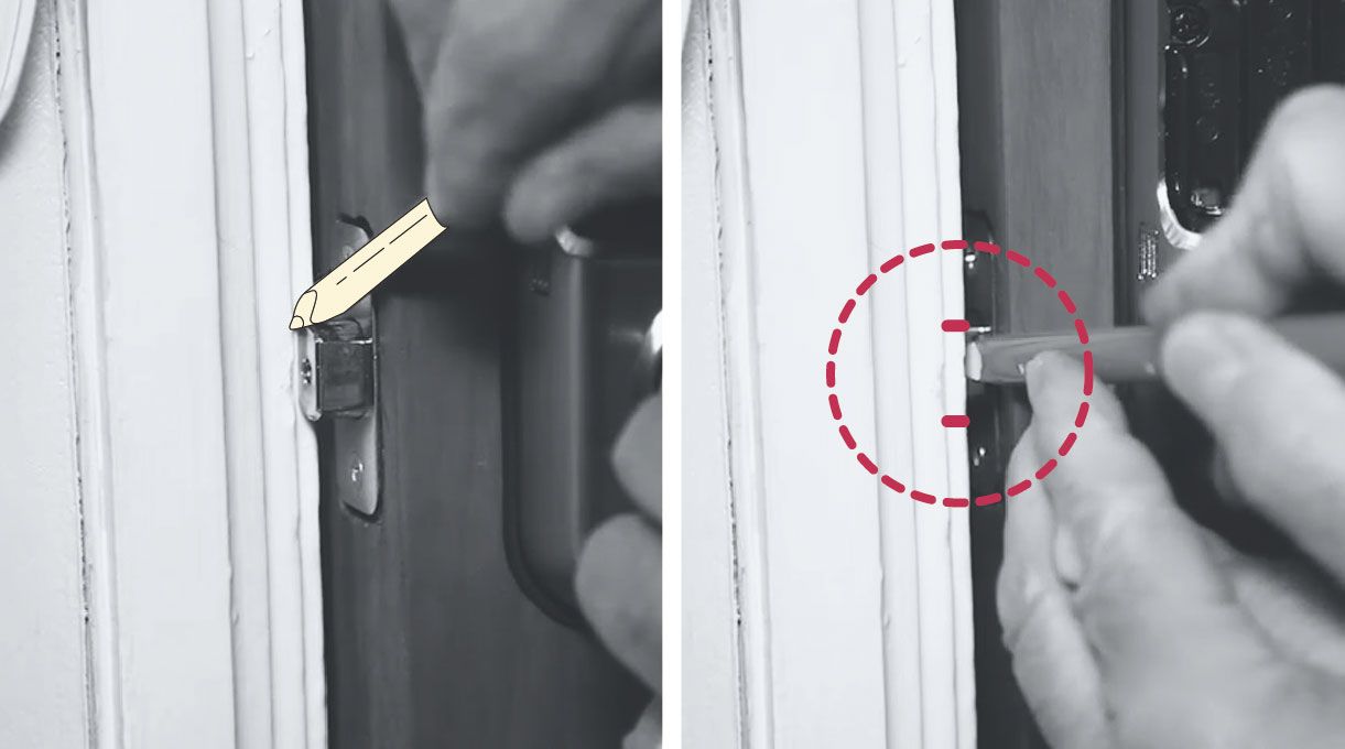 como instalar una cerradura digital - perforar el marco de la puerta