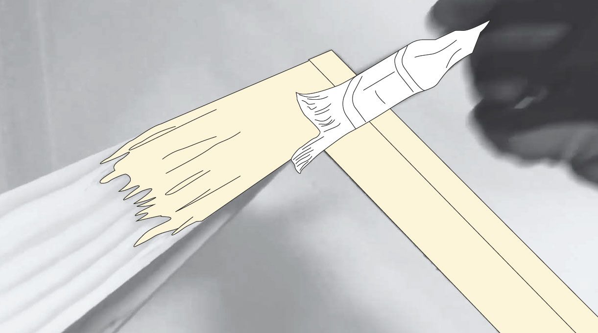 aplicando impregnante gris a la estructura
