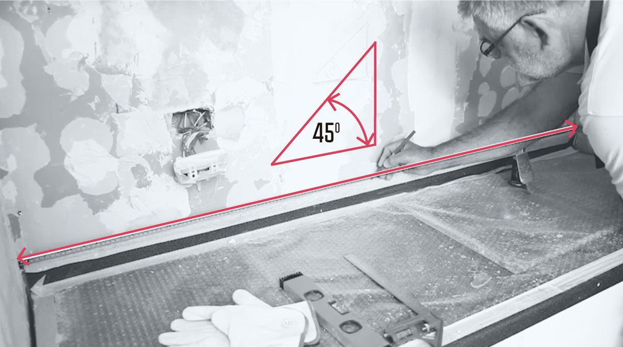 Crear el patrón de 45º en la pared