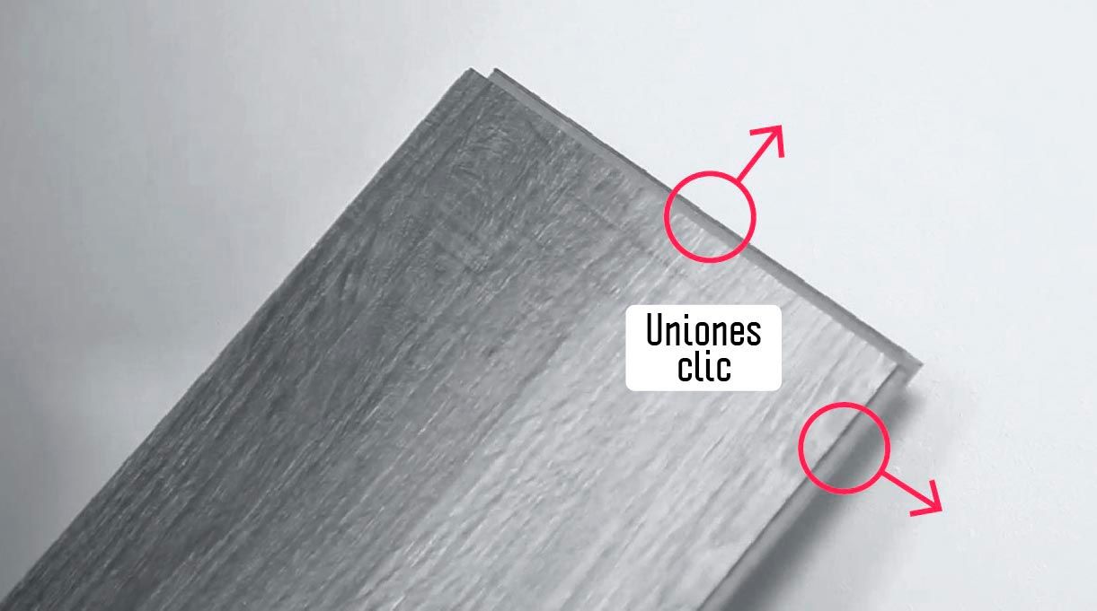 Uniones clic del revestimiento vinílico