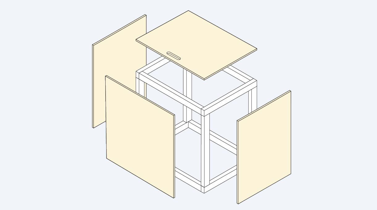 cortes del revestimiento de terciado del mueble para la lavadora