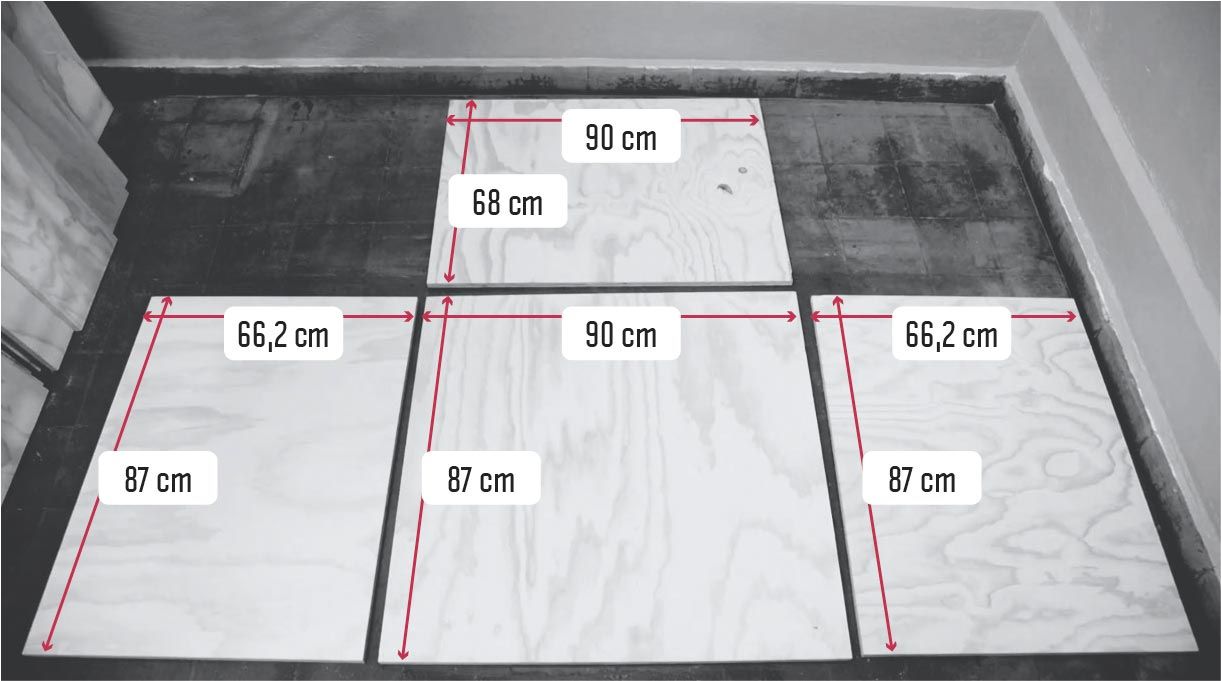 cortes del terciado para el mueble de la lavadora