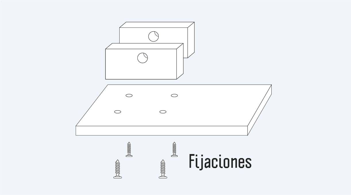 fijaciones, base y soporte de la lámpara reciclada