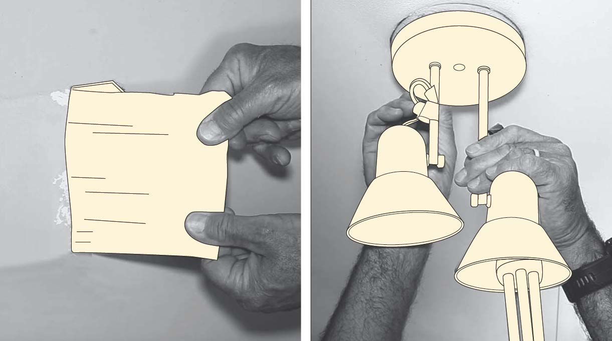 Sacar fotos de muros y la lámpara del techo antes de pintar