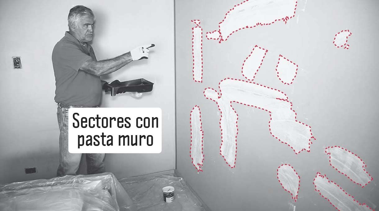 Emparejar la pared con pasta muro
