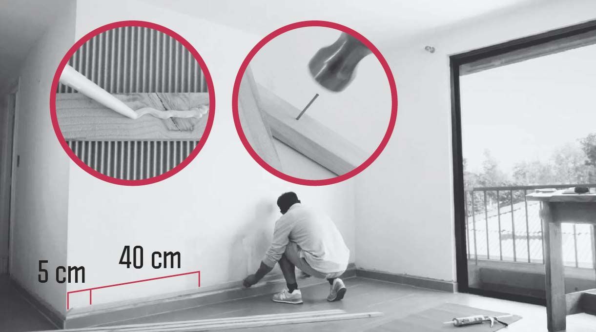medidas para instalar en el muro el marco