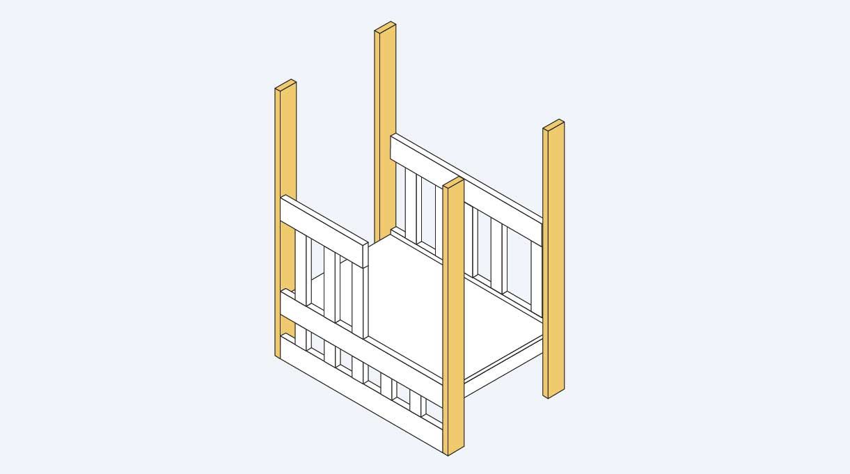 instalar las patas en la estructura