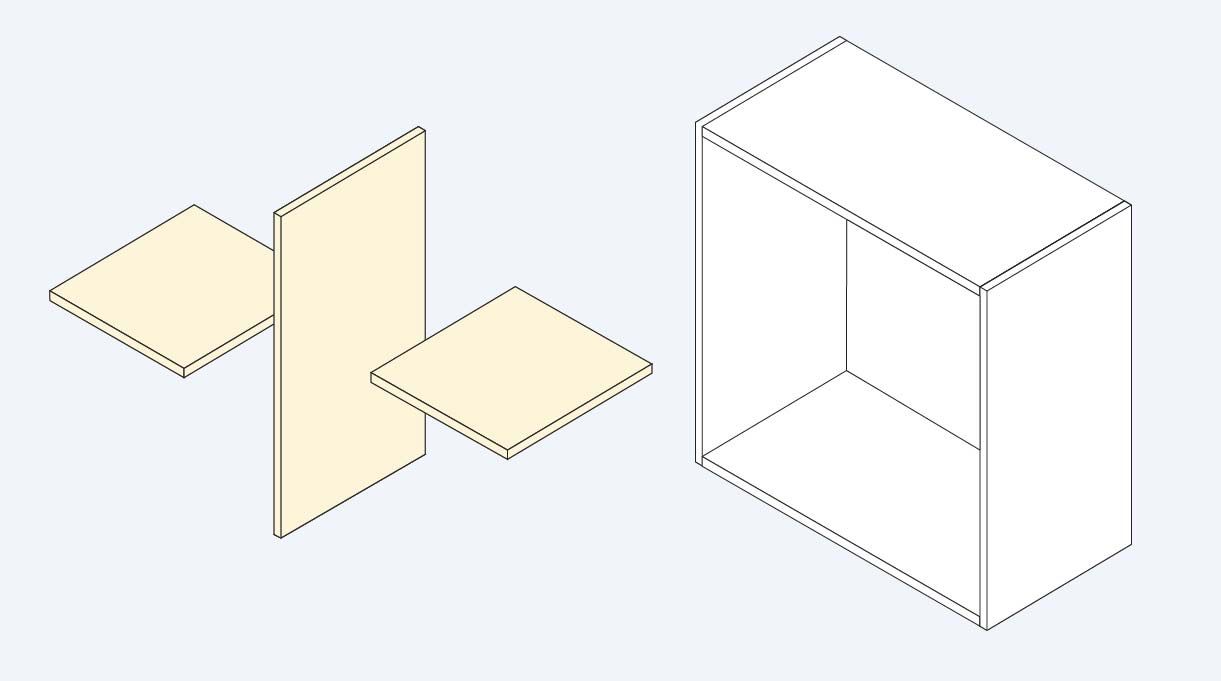 divisiones internas del mueble organizador