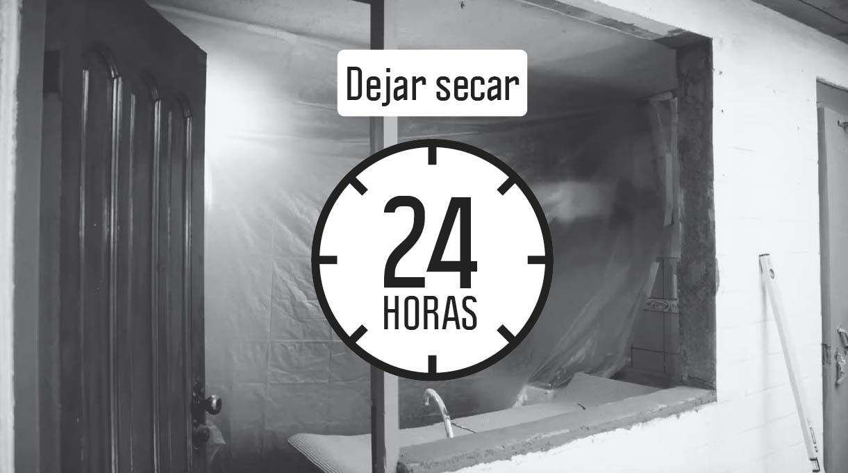 deja secar el mortero por 24 horas