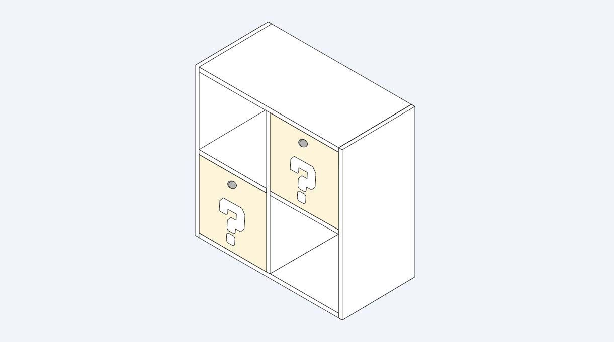 mueble organizador con cajones y repisas