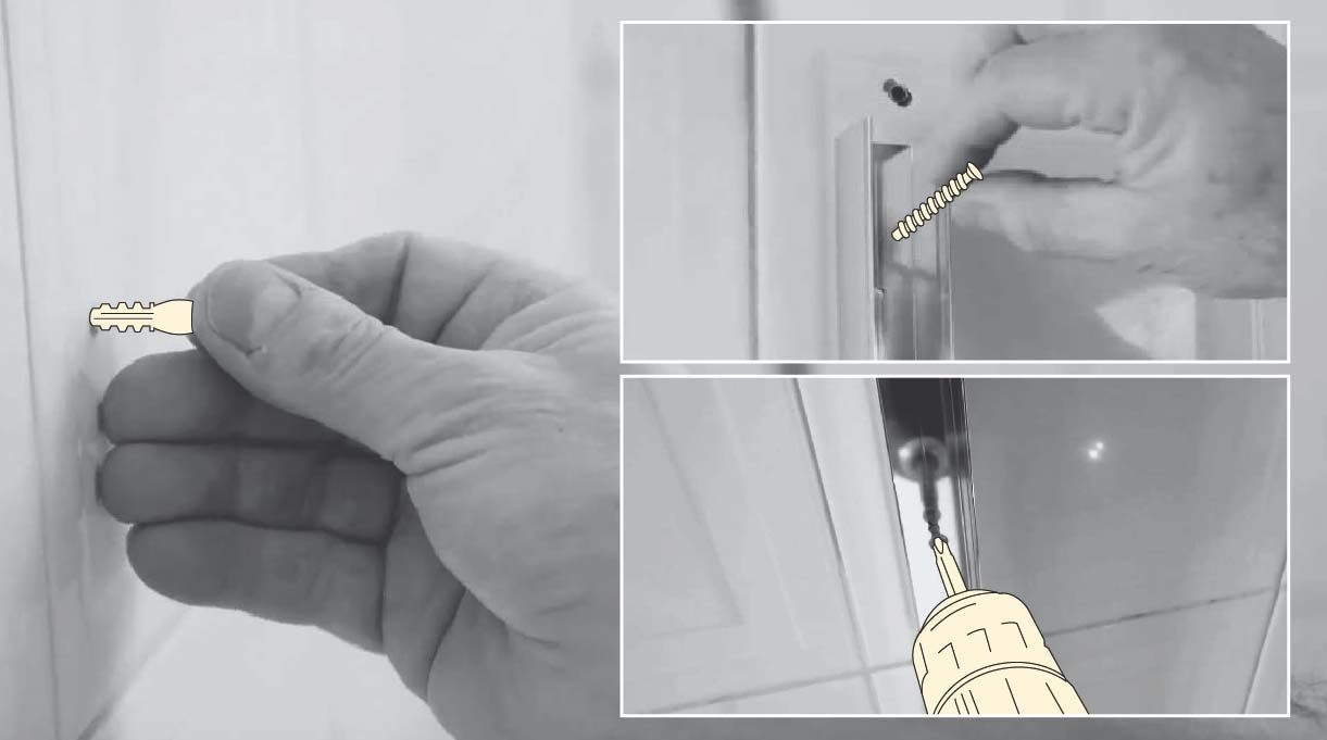 para fijar el perfil de aluminio al muro usa tarugos nylon y tornillos más largos