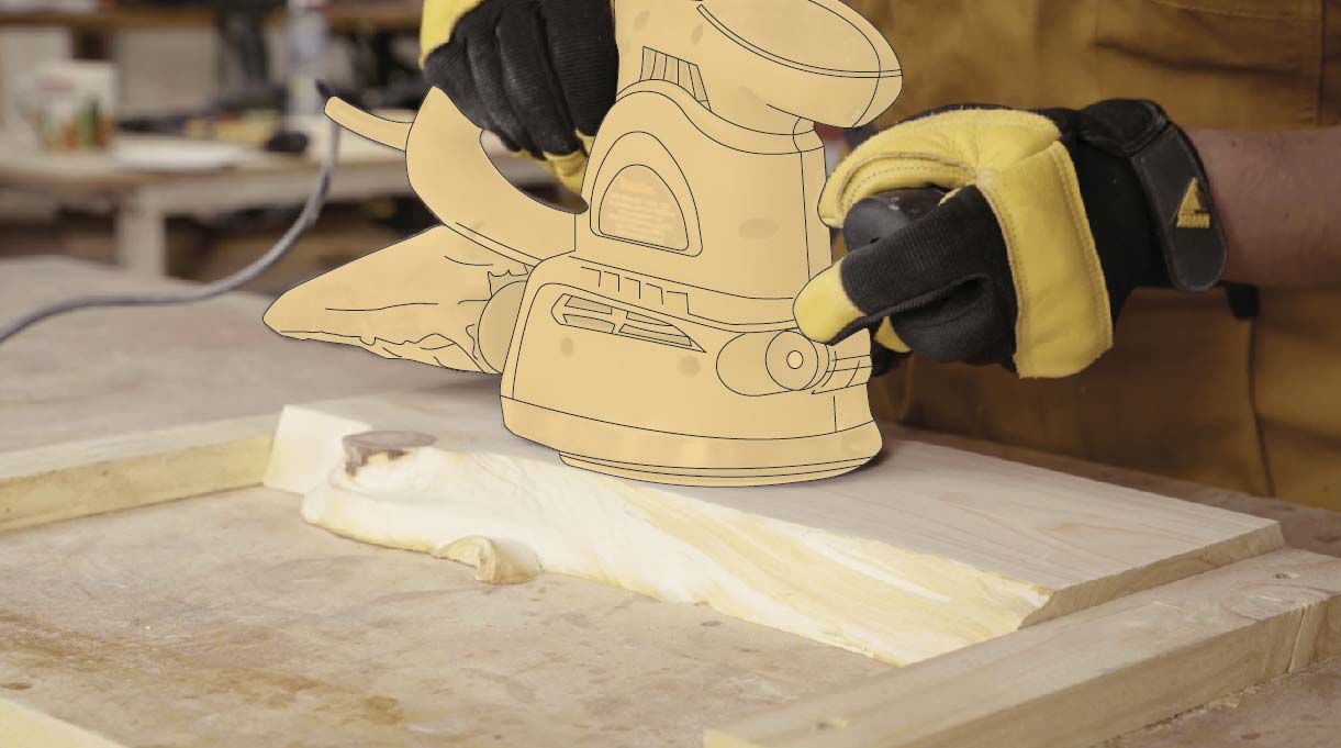 Lijar la madera para mejorar los bordes con el pulido y quitar las líneas de la cubierta