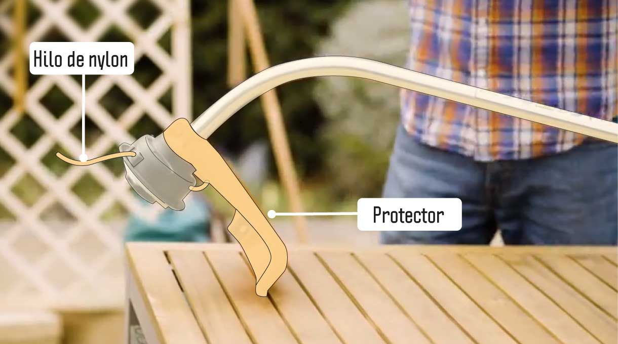 hilo de nylon y protector de la orilladora