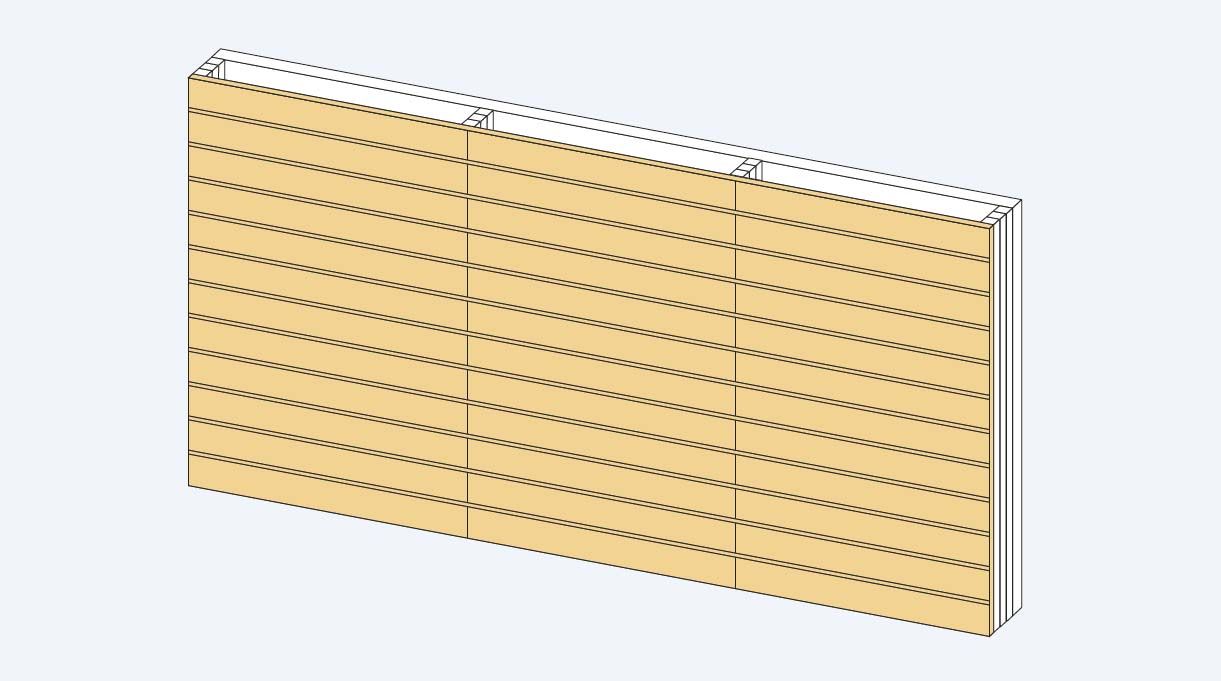 muro revestido con deck de madera