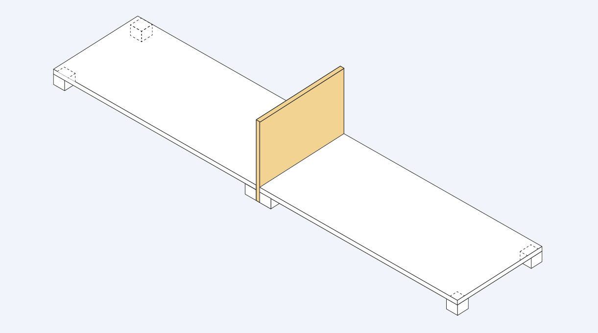 Gráfica del de terciado de 40 x 26 cm al medio.