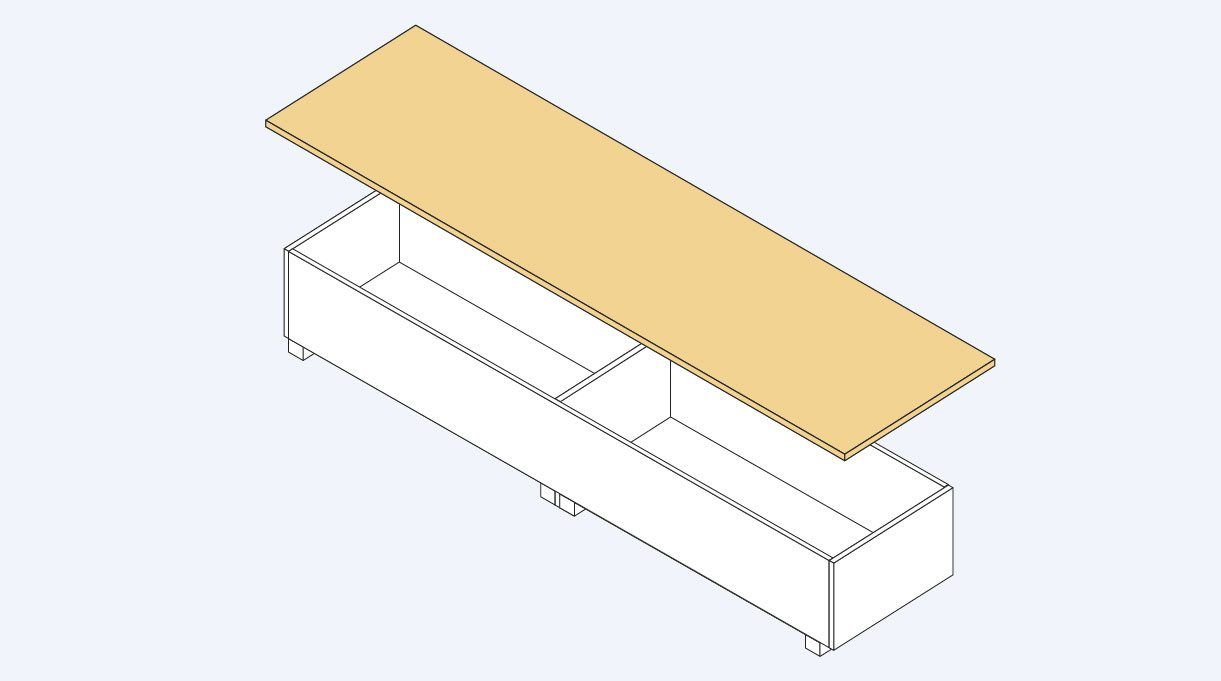 Gráfica de la superficie del sillón grande con la base.