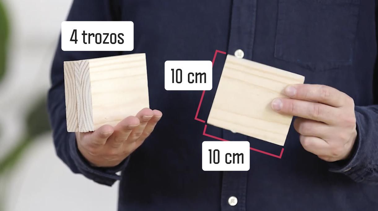 4 trozos de 10 x 10 cm