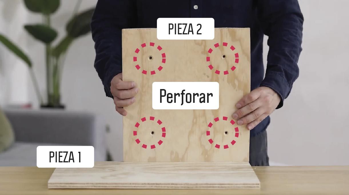 Pieza 2 perforar 4 agujeros