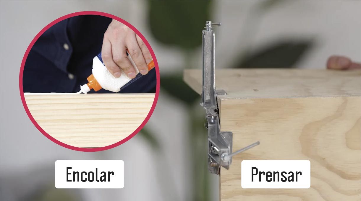 Encolar y prensar