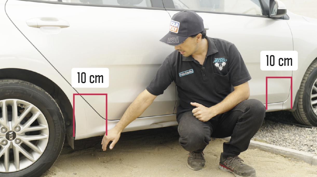 Poner la gata a 10 cm de la rueda