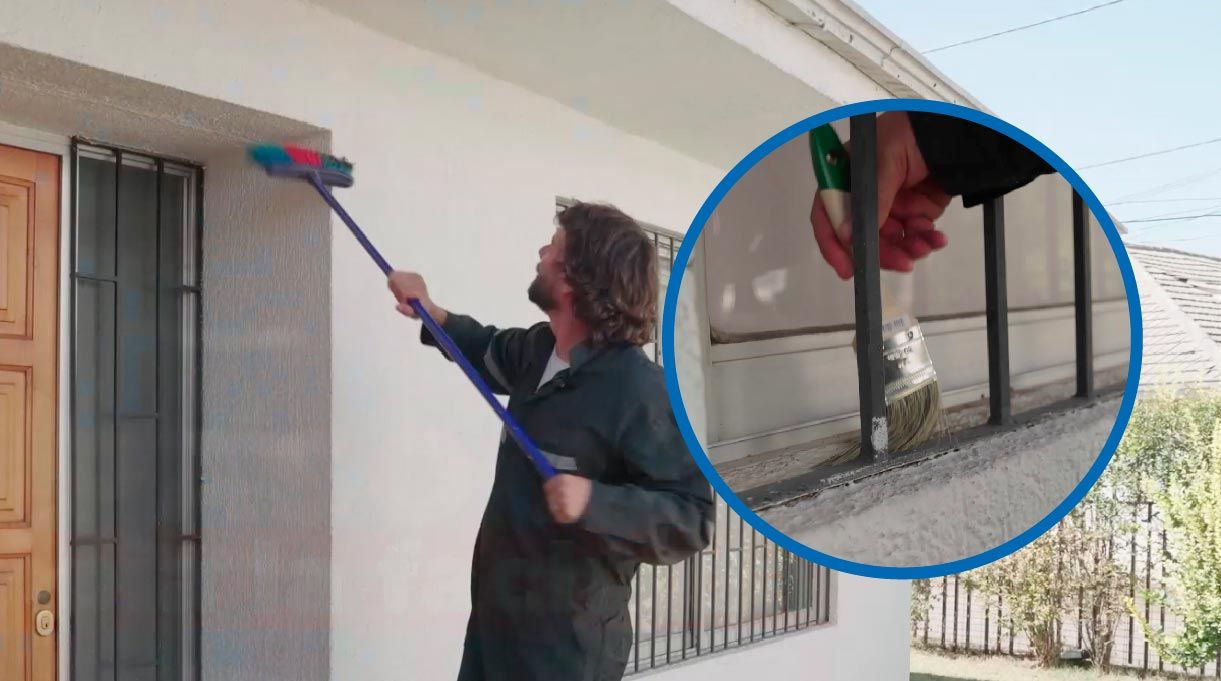 Limpiar fachada con escobillón