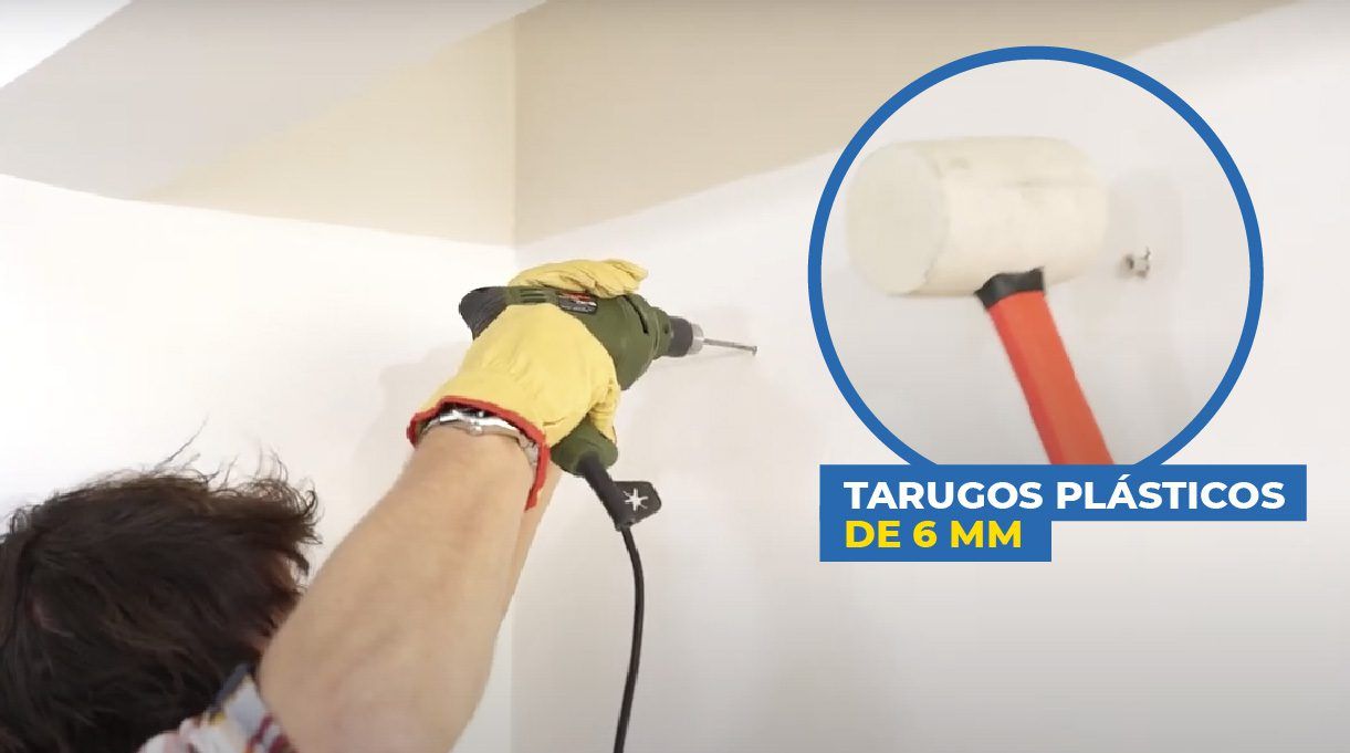 Instalar repisa con tarugos plásticos de 6 mm