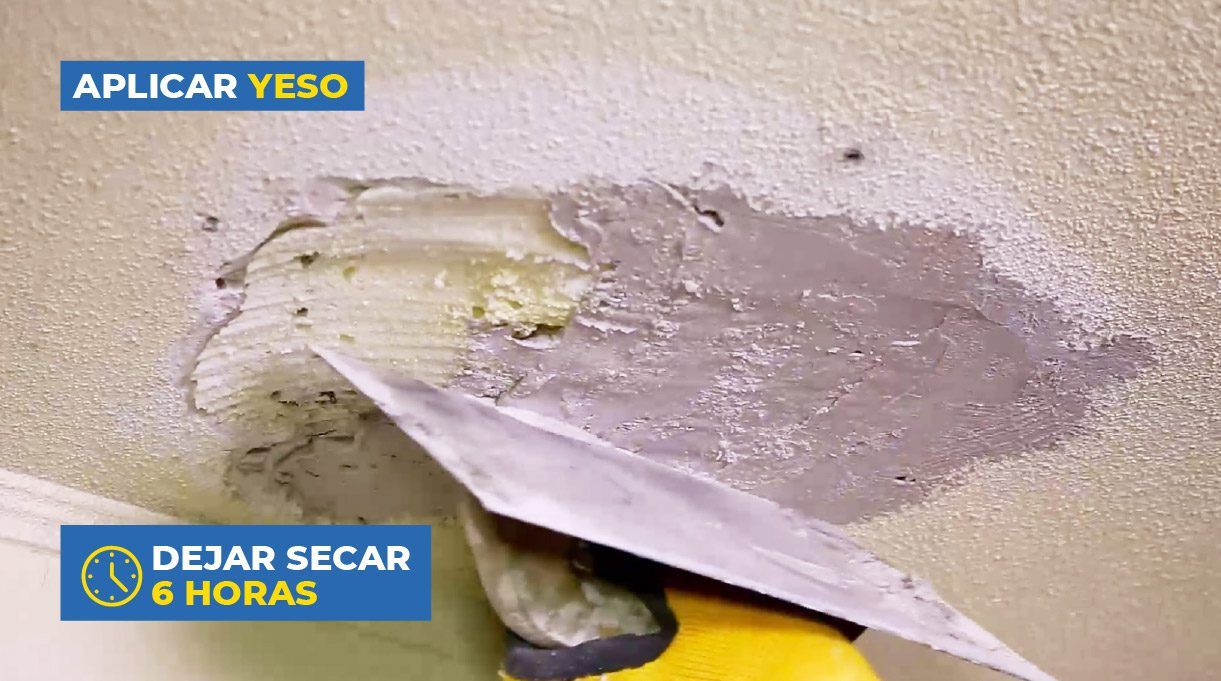 Aplicar yeso y dejar secar por 6 horas