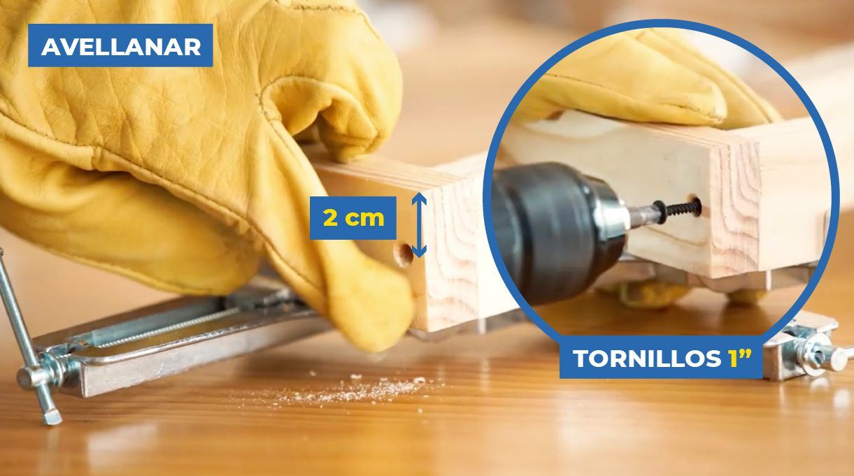 Avellanar para poner los tornillos
