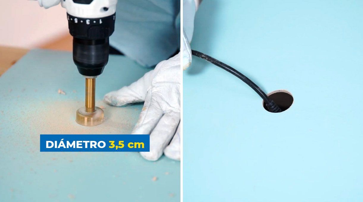 perforar el diámetro de 3,5 cm