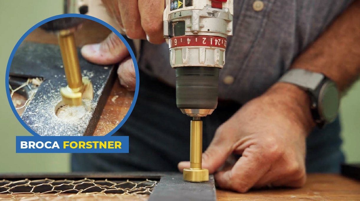 perforacion para bisagra con broca forstner