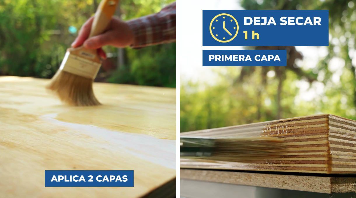 Aplicar dos capas y secar