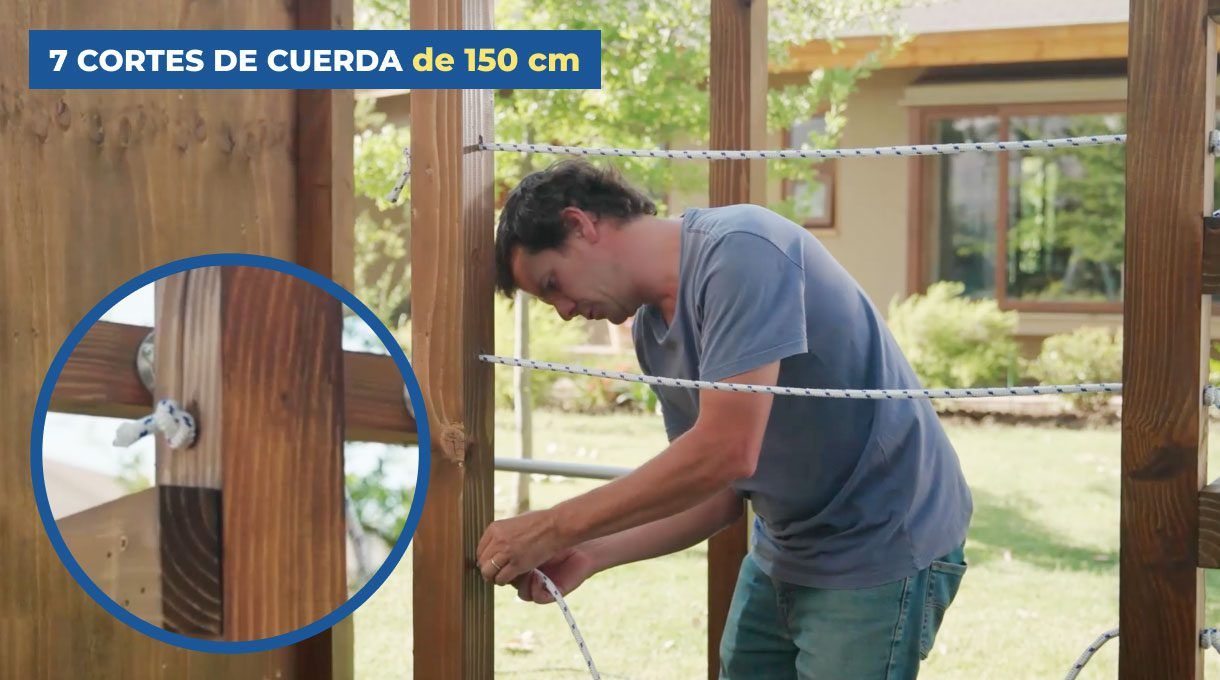 7 cortes de cuerda de 150 cm