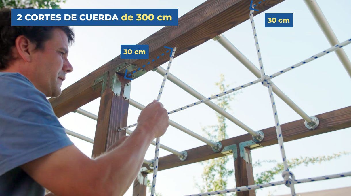 2 cortes de cuerda de 300 cm