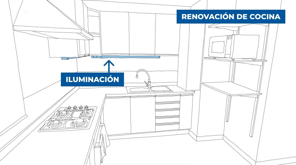 renovación cocina iluminación