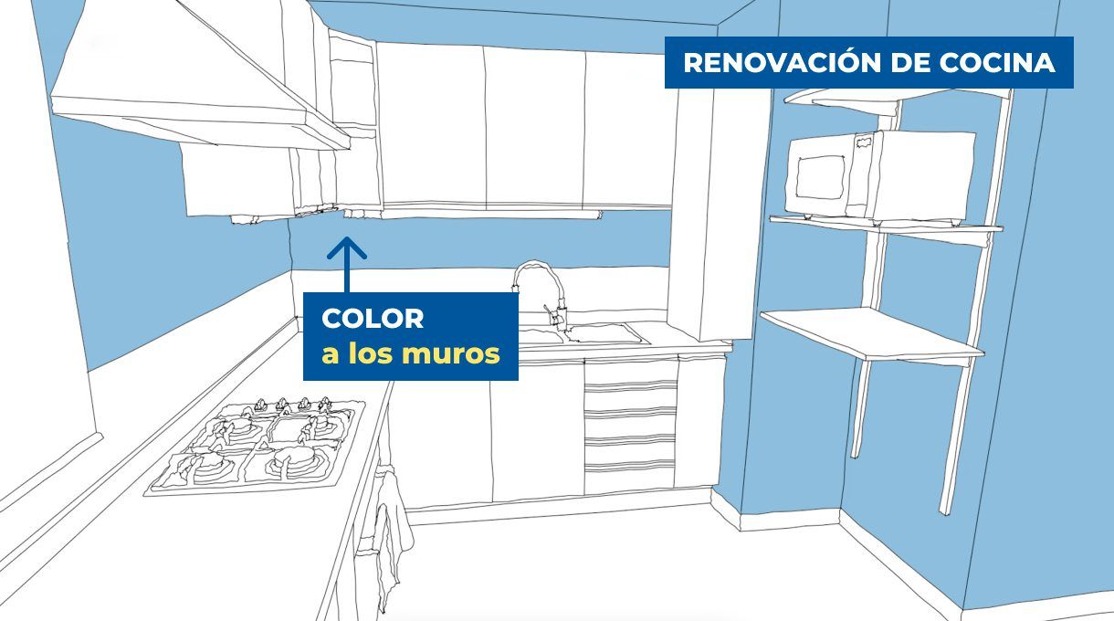 renovación cocina color