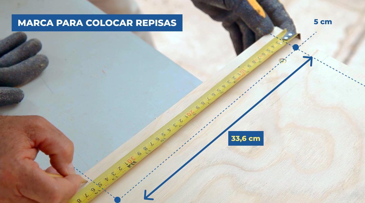 Medición de distancia de las perforaciones.